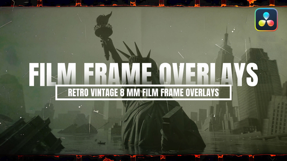 Retro Vintage 8MM Film Frame Overlays For DaVinci Resolve