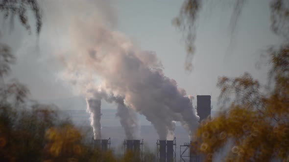 Air pollution from chimneys of an industrial plant