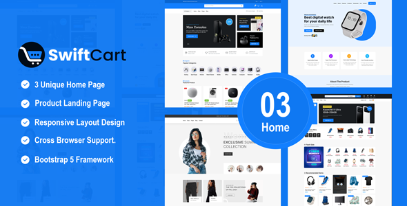 SwiftCart Ecommerce Multipurpose HTML Template – 0 Sold!