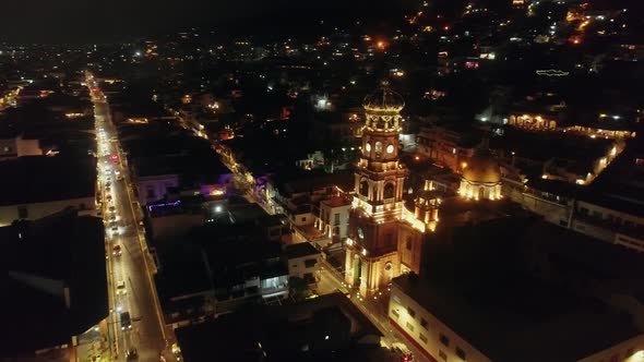 Puerto Vallarta Church Illuminated