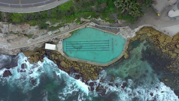 Bronte Baths a Salt Water Swimming Pool in Australia Bird's Eye View