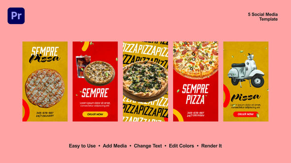 Hot Pizza Menu Instagram Stories