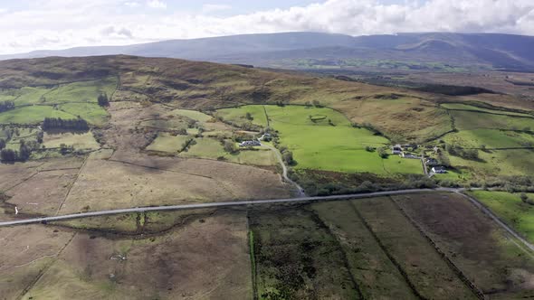 Aerial View of Green Farmland in Ireland