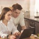 Focused Young Caucasian Couple Checking Analyzing Utilities Bills at Home - VideoHive Item for Sale