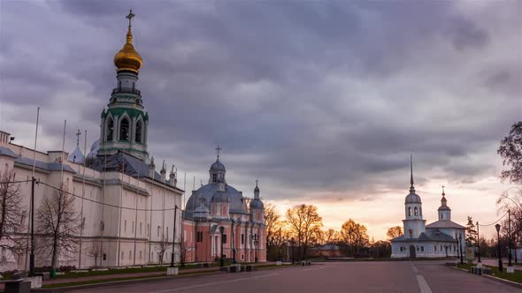 Temple of the Holy Prince Alexander Nevsky next to Kremlin in Vologda, Russia