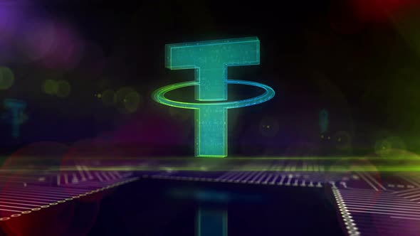 Tether stablecoin symbol loopable 3d