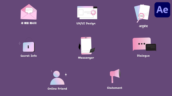 Web UI Icons And Titles for After Effects alt