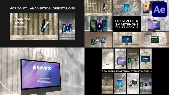 Computer Smartphone Tablet Mockup for After Effects alt