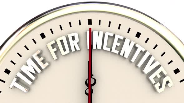 Time For Incentives Bonuses Payments Clock Words 3d Animation