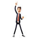 Cartoon Man Businessman Enthusiastically Pointing Up - 3DOcean Item for Sale