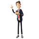 Cartoon illustration of a man with a cell phone and pointing gesture - 3DOcean Item for Sale