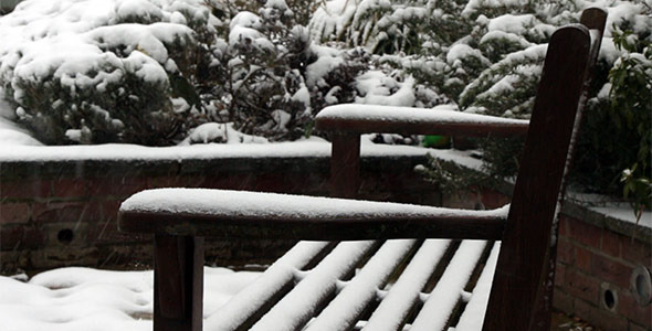 Snowy Garden Bench