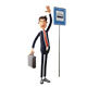 3D Cartoon Raising Hand at Transportation Stop - 3DOcean Item for Sale