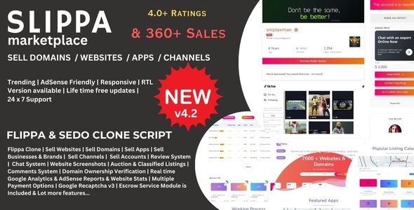 Slippa – Domains,Website ,App & Social Media Marketplace PHP Script