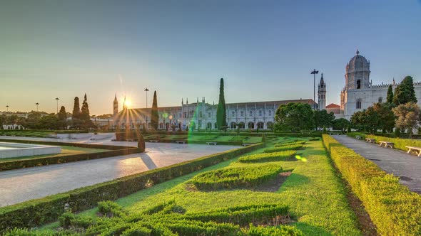 Mosteiro dos Jeronimos timelapse, located in the Belem district of Lisbon