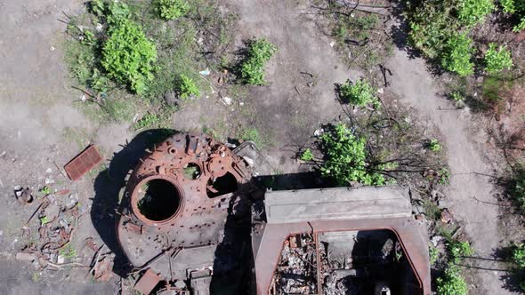 Exploded Military Equipment During the War in Ukraine