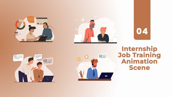 Internship Job Training Animation Scene