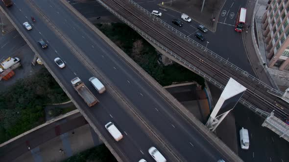 Traffic on highways in city, London, UK