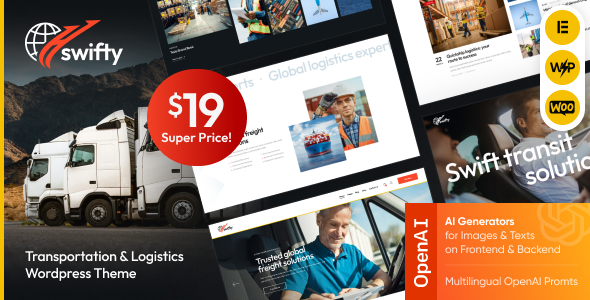 Swifty – Transportation & Logistics WordPress Theme – 0 Sold!