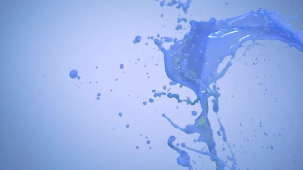 Milky blue liquid splash, Slow Motion alt