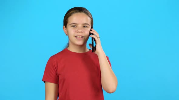 Little Girl on Cell Phone Talking