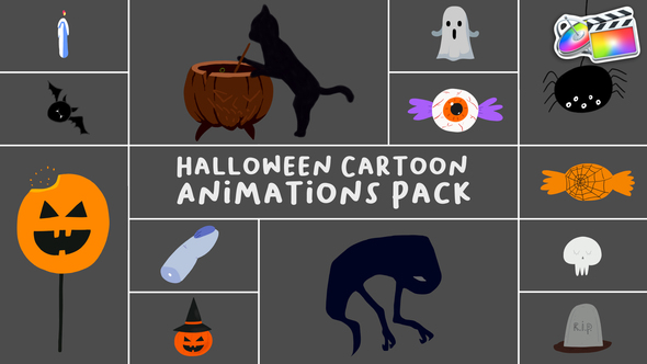 Halloween Cartoon Animations Pack for FCPX alt