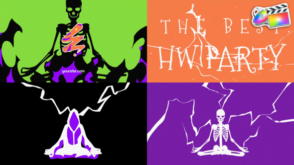 Halloween Skull Logo Opener for FCPX alt