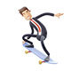 3D Illustration of Man Doing Skateboard Tricks with Style - 3DOcean Item for Sale
