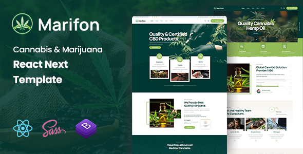 Marifon – Cannabis & Marijuana React Template – 0 Sold!