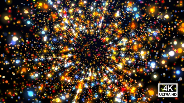 Colorful Particles Tunnel 4K
