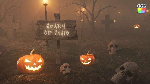 Scary Halloween 3D Logo Intro - FCPX alt