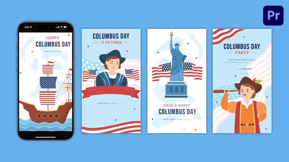 Happy Columbus Day Instagram Stories | MOGRT