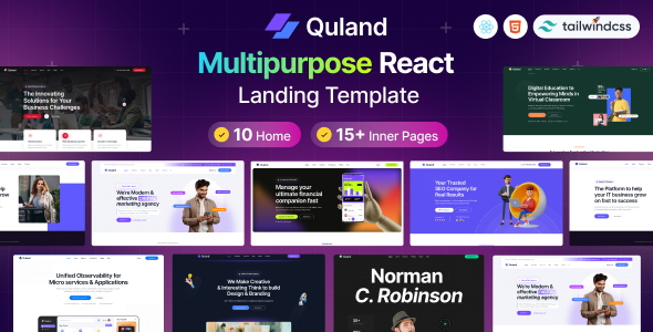 Quland – Tailwind React Multipurpose Template – 0 Sold!