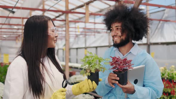 Medicine or Biology Student Take Practice in Greenhouse