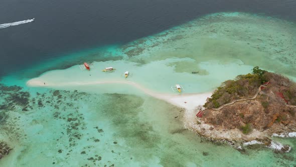 Small Torpic Island White Sandy Beach Top View