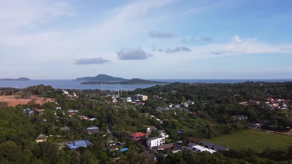 Tropical Island Town Reveals Ocean and Mountainous Islands