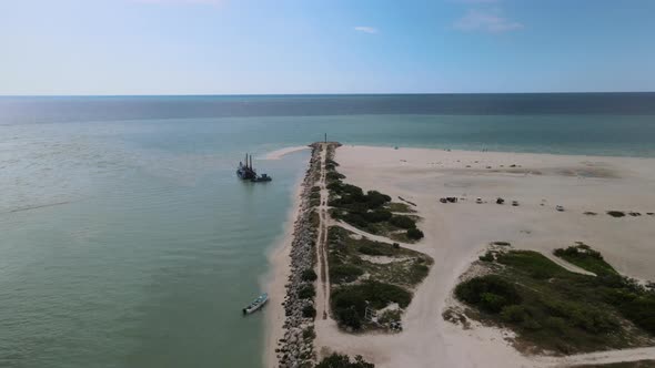 View of puerto de abrigo and reserach station in Yucatan