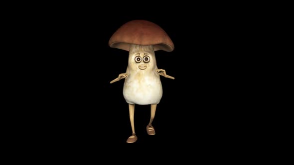 Mushroom Happy Dancing Looped Alpha Channel