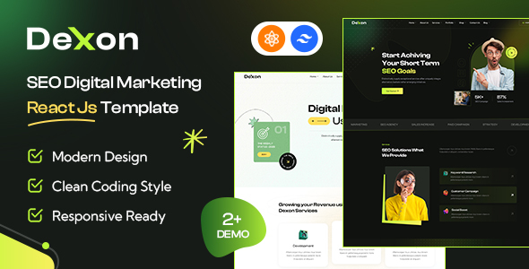 Dexon - SEO & Digital Marketing Agency ReactJs Template