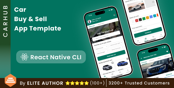 Car Buy & Sell App Template in React Native CLI | CarHub