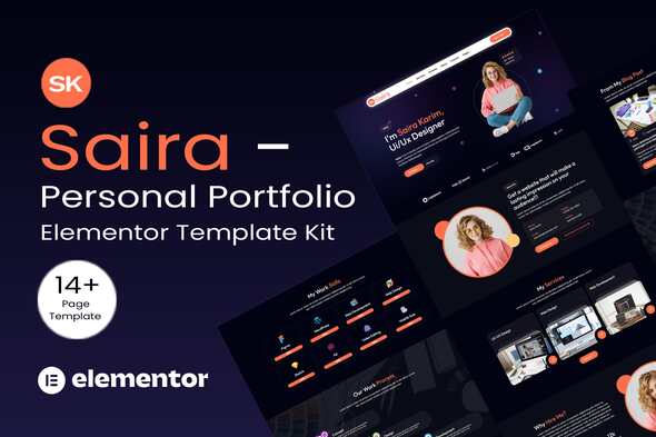 Saira – Personal Portfolio Elementor Template Kit – 0 Sold!