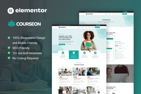 CourseOn - Online Course & Education Elementor Pro Template Kit