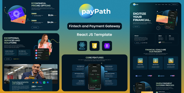 PayPath – Fintech & Online Payment Gateway React JS Template – 0 Sold!