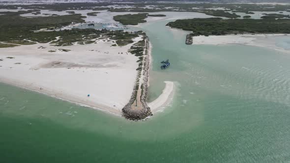 View of abrigo port in yucatan and research zone