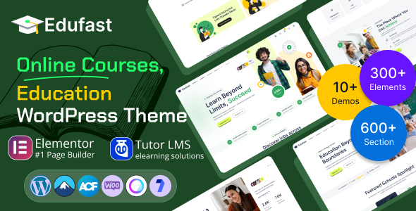 Edufast – Education & Online Course WordPress Theme – 0 Sold!