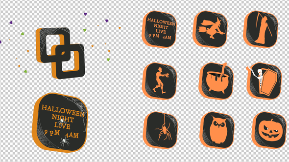 Halloween 3D logo loop alt