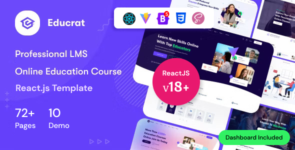 Educrat - Online Courses & Education ReactJs Template