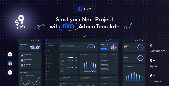 UKO – Vuejs Admin dashboard – 0 Sold!