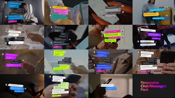 Responsive Chat Messages Pack for Premiere Pro on a Single Graphics Clip