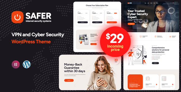 Safer – VPN and Cyber Security WordPress Theme – 0 Sold!